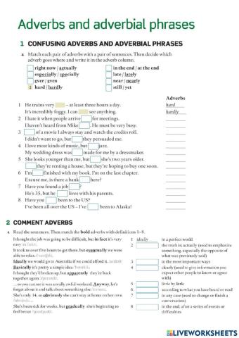 Adverbs and adverbial phrases