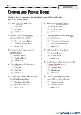 Common and Proper Nouns