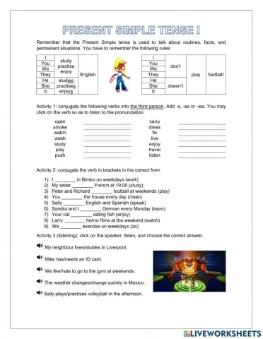 Present Simple - affirmative form