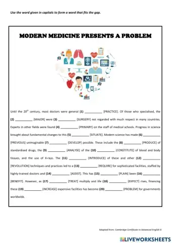 Modern medicine presents a problem