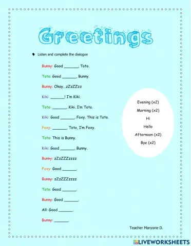 Greetings - Dialogue