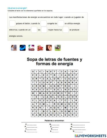 Fuentes y formas de energia