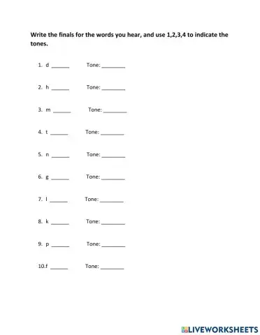 Simple Vowels and Tones
