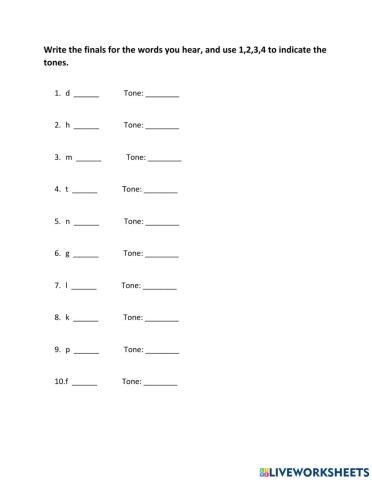 Simple Vowels and Tones