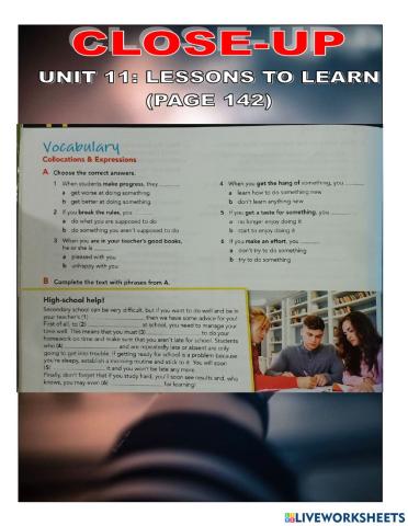 Close up unit 11 page 142