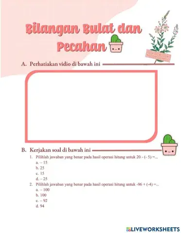 Bilangan Bulat dan Pecahan