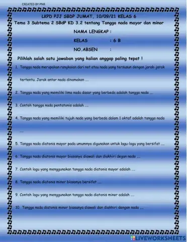 Tema 3 Subtema 2 SBdP KD 3.2 tentang Tangga Nada Mayor dan Minor