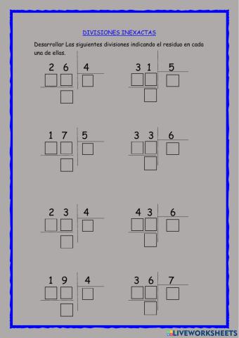 Divisiones inexactas