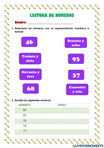 Números del 0 al 99