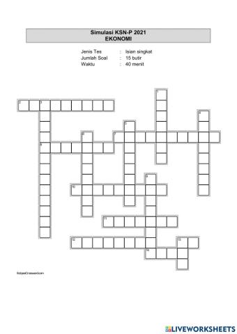 Latihan ekonomi isian singkat