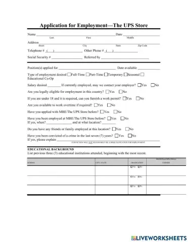 Life Skills-Job Application
