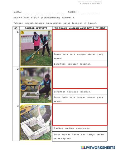 Sediakan petak tanaman