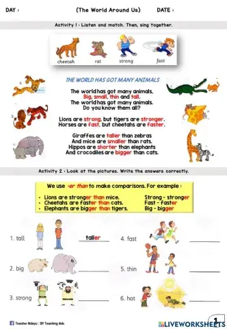 The World Around Us (Song : Match and Write)