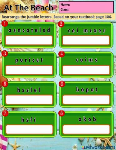 Year 2 Unit 9 At the Beach: Holidays