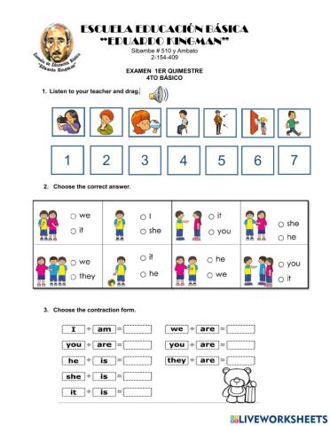 EXAMEN QUIMESTRAL 4to