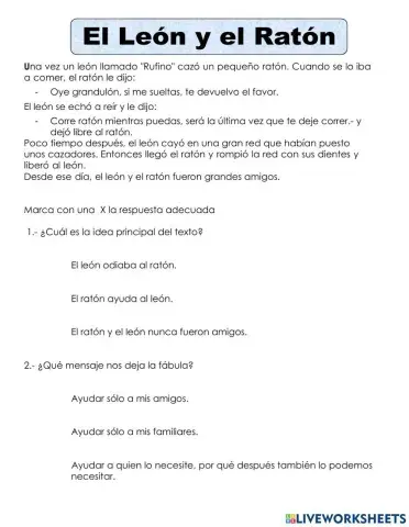 EL LEÓN Y EL RATÓN