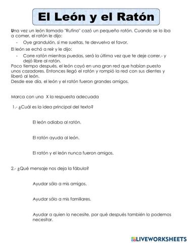 EL LEÓN Y EL RATÓN