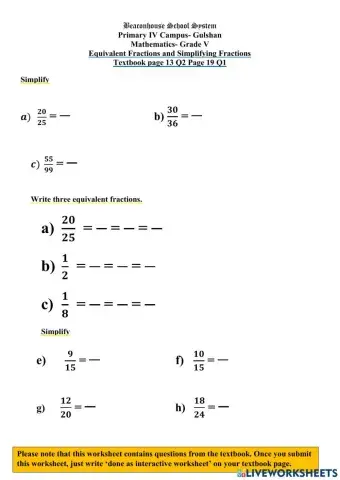 Simplifying Fractions