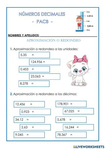 Aproximación de números decimales