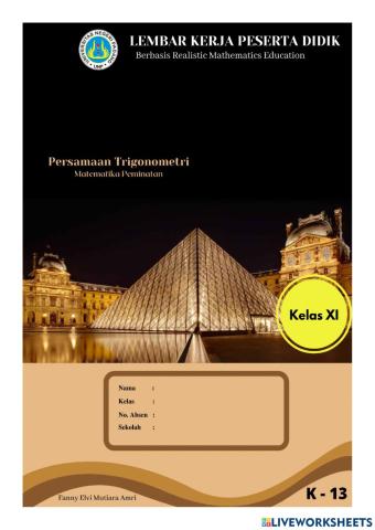 Persamaan Trigonometri lanjutan LKPD 1