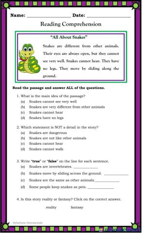 Reading Comprehension