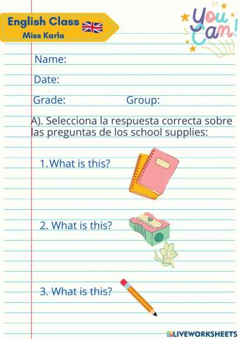 Evaluación diagnostica Basic English for beginners