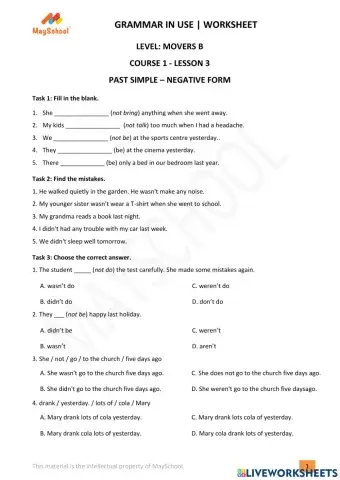 MB - GiU - Past Simple (Negative form)