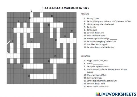 Silang kata matematik
