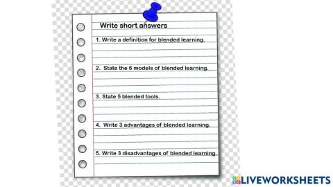 Blended learning - short answers