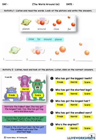 The World Around Us (Write, Multiple Choices)