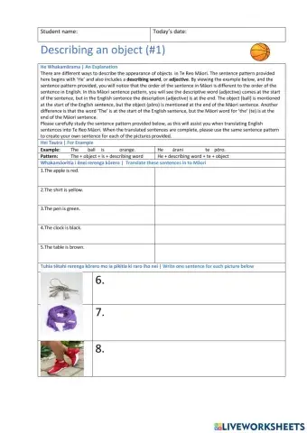 Describing an object (-1)