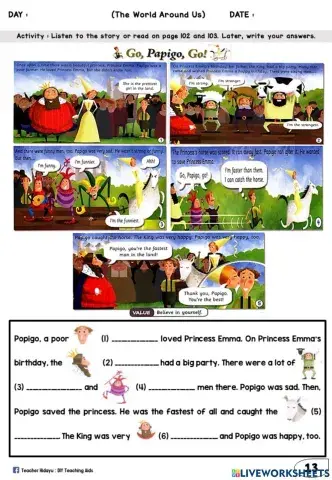 The World Around Us (Story : Fill in the blanks)