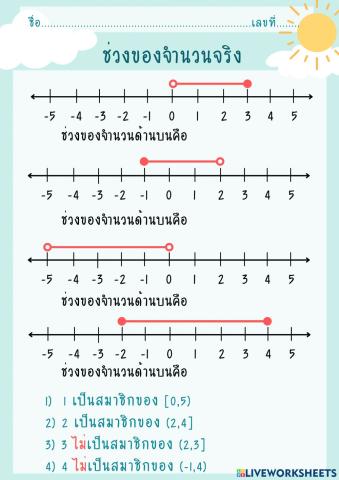ช่วงของจำนวนจริง