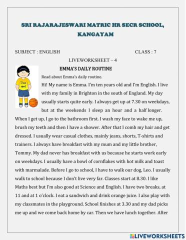 Reading comprehension