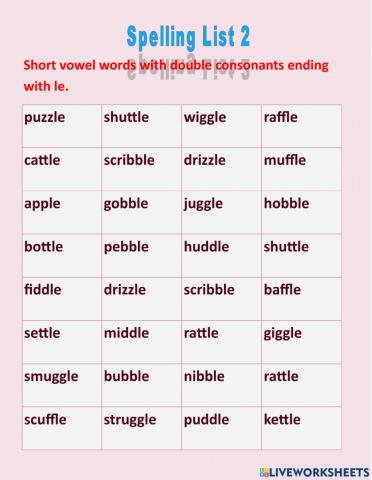 Double consonants with le