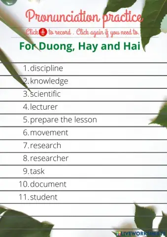 Pronunciation practice