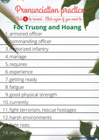 Pronunciation practice