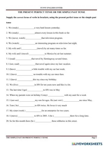 E7-topic 3-Grammar-present perfect or simple past