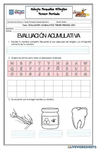 Evaluación acumulativa lengua castellana -HSOS