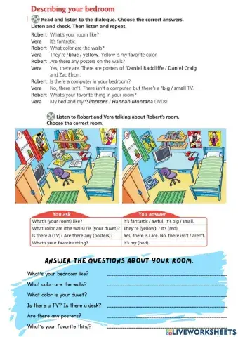 Describing your bedroom