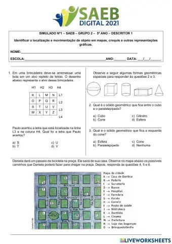 Simulado de Matemática