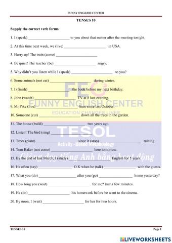 Tenses 10