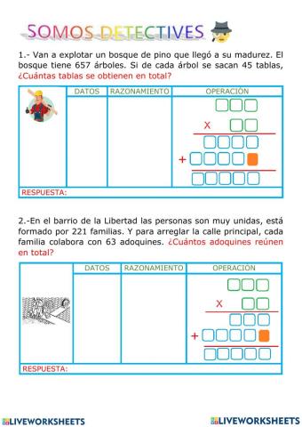 Problemas de multiplicación
