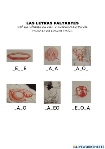 Palabras del cuento (COMPLETAR CONSONANTES)