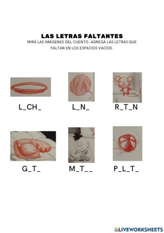 Palabras del cuento (COMPLETAR VOCALES)