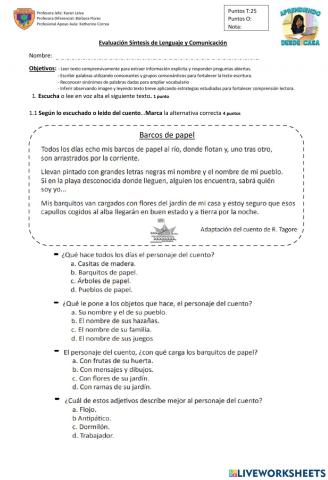 Evaluación Síntesis Lenguaje y Comunicación 10.09.21