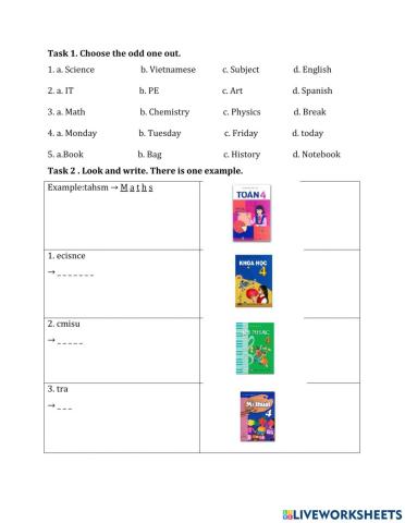 What subjects do you have today?