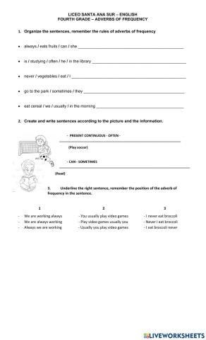 Adverbs of frequency