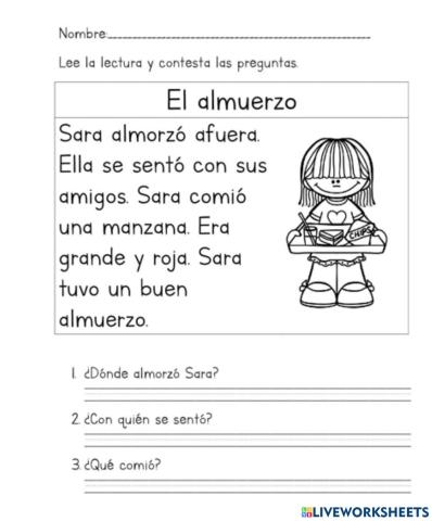 Actividad de lectura