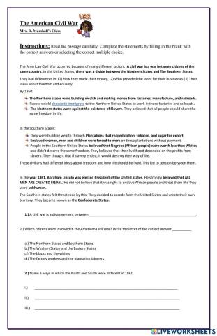 American Civil War Causes